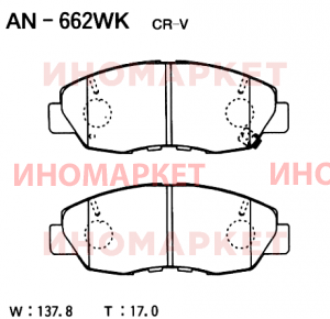 Колодки тормозные Япония JP AKEBONO AN662WK