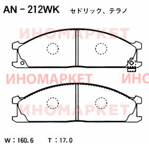 Колодки тормозные Япония JP AKEBONO AN212WK